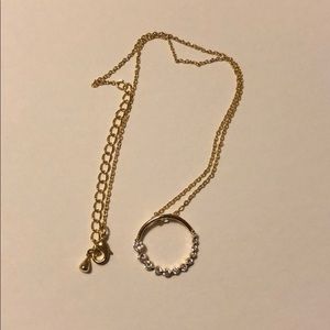 Rhinestones in a circle necklace